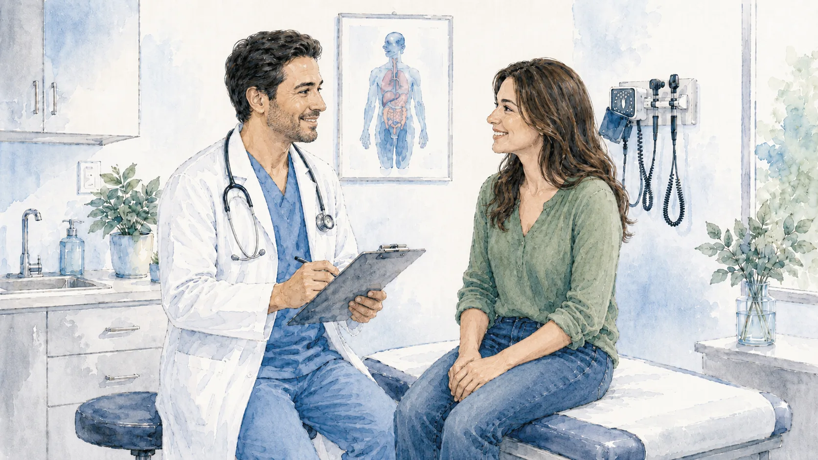 a doctor giving in immigration medical exam